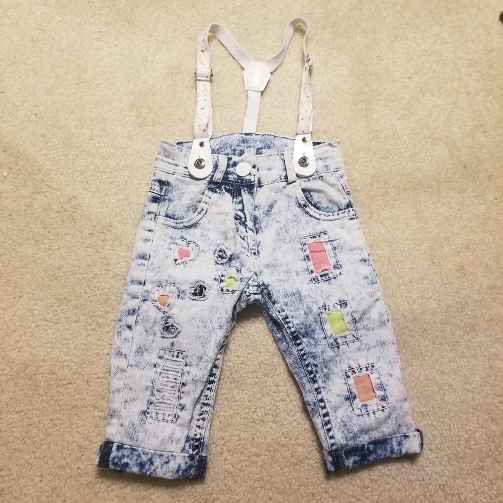 Lilitop Patchwork Denim with Suspenders